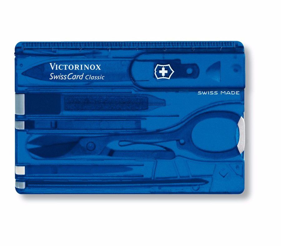 Swisscard Suiço 10 funções Victorinox Classic Azul Translúcido 0.7122.T2  - Mix Eletro