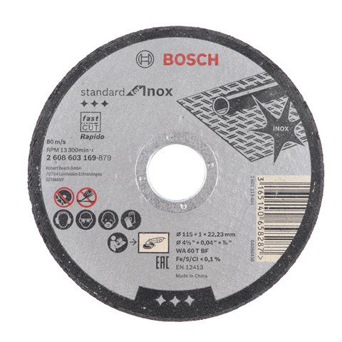 Disco de Corte Bosch Standard for Inox 115x1mm Reto