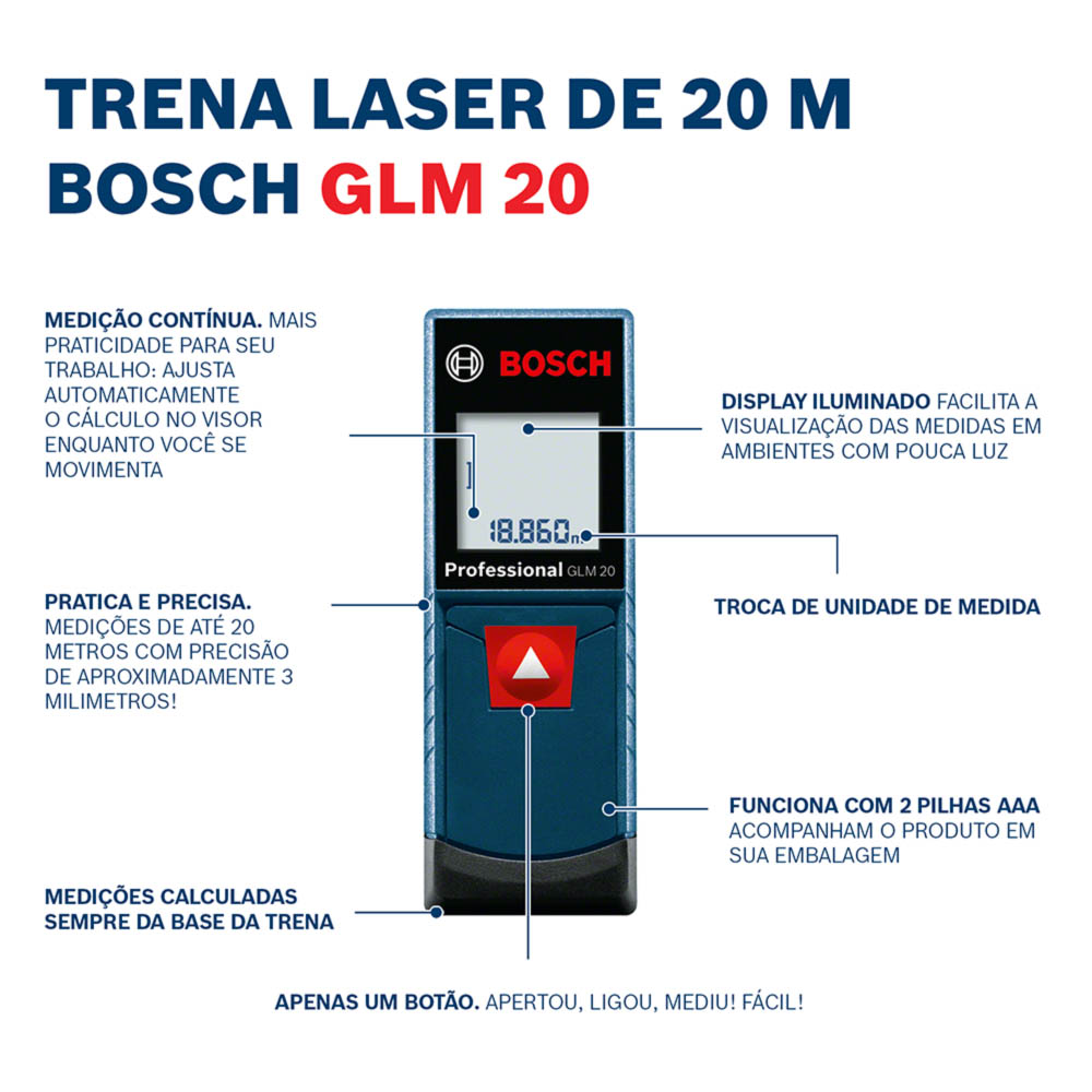 Medidor de Distância a Laser GLM 20 - BOSCH