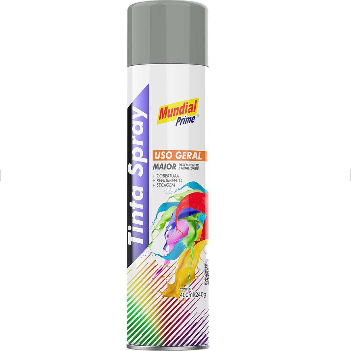 Tinta Spray Uso Geral Cinza Médio 400ml Mundial Prime