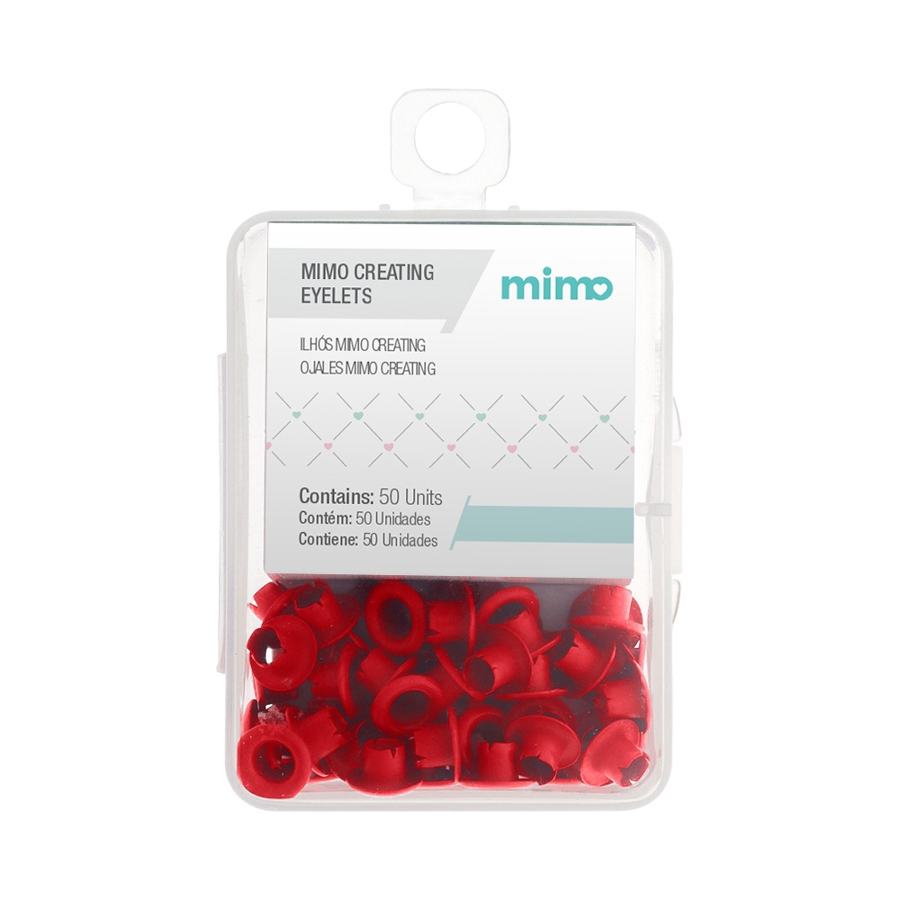 Ilhós Mimo Creating Redondo Vermelho Puro 4,5mm 50 Unidades