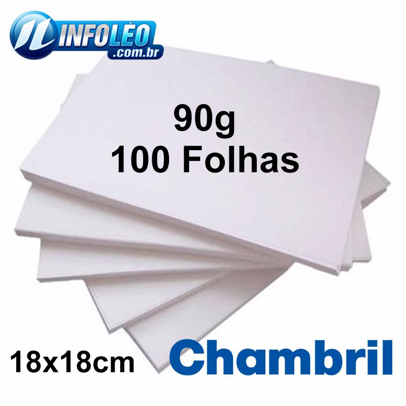 Miolo 90 gramas 18x18cm Carol Chambril Branco - 100 Folhas