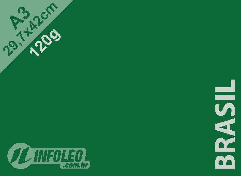 Papel 120 gramas A3 Brasil (Verde Bandeira) Color Plus - 10 unidades