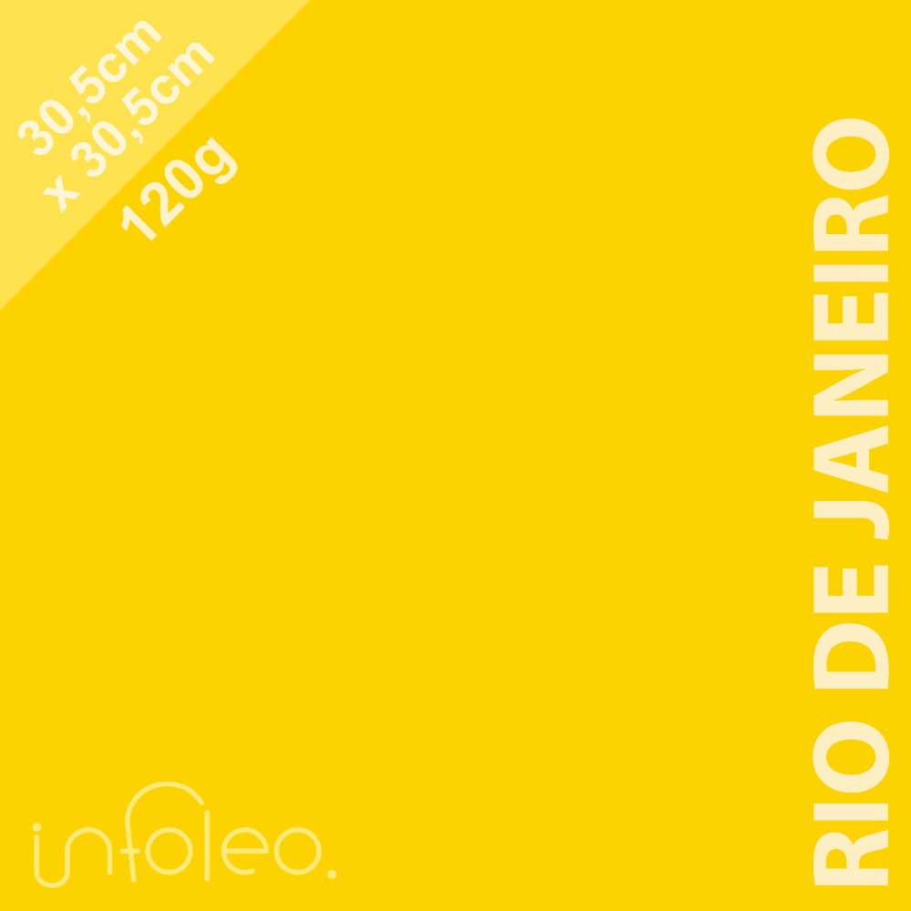 Papel 30,5x30,5cm 120g Rio de Janeiro (Amarelo) Color Plus - 10 unidades
