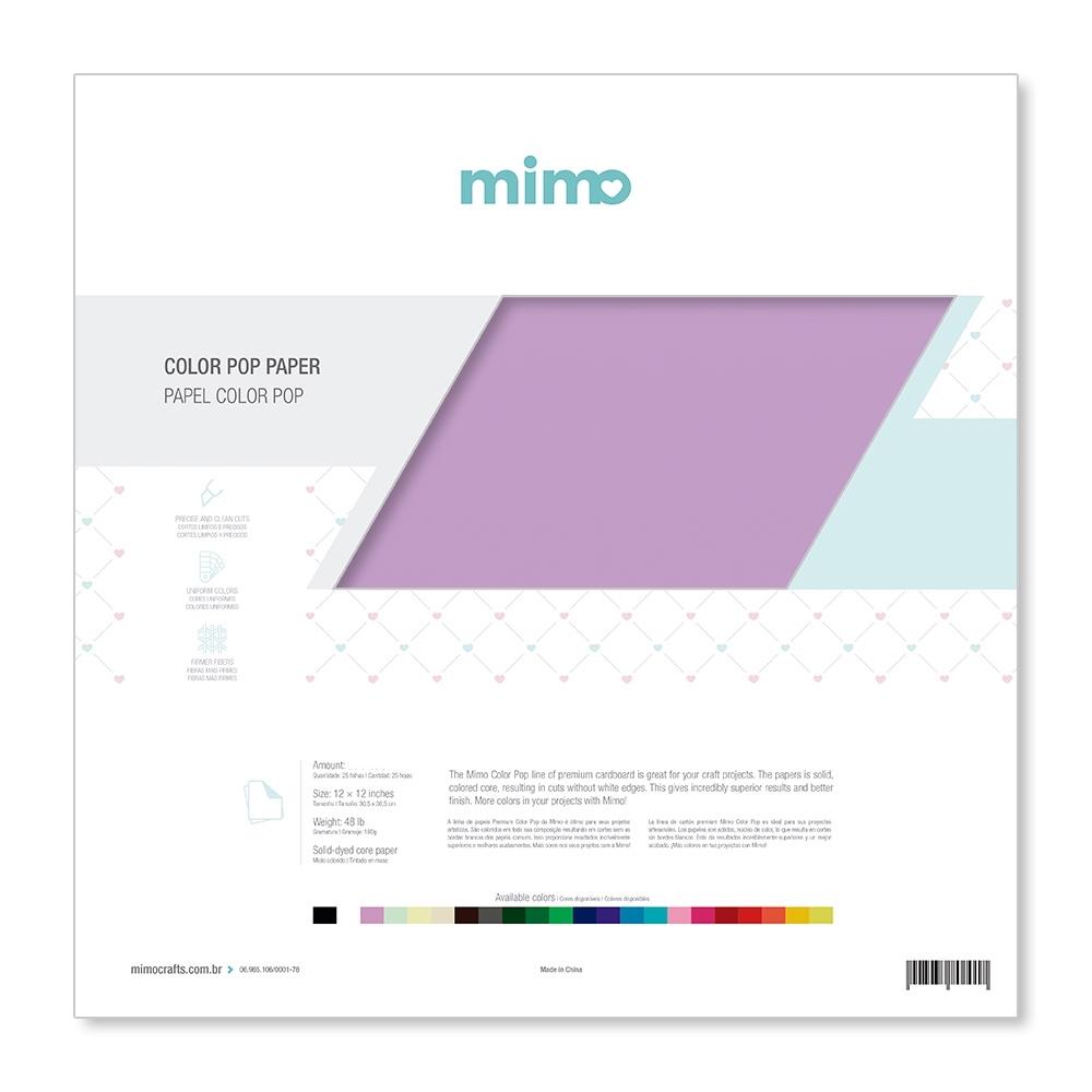 Papel Color Pop Roxo Mimo 30,5x30,5cm 180 gramas - 10 unidades