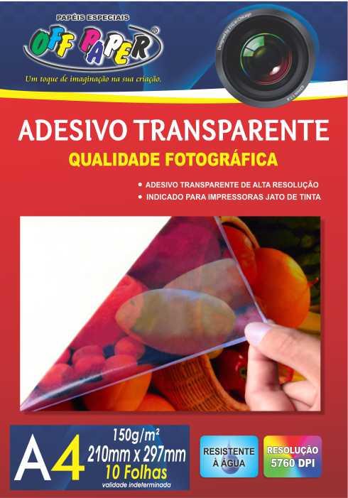 Papel Fotográfico A4 Adesivo Transparente 150 gramas Off Paper - 10 Folhas