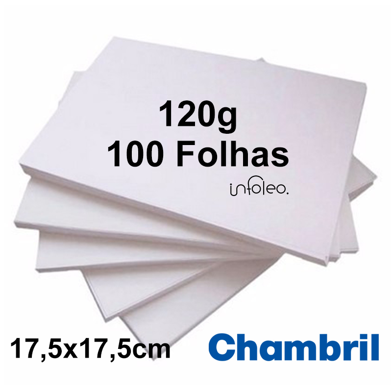 Papel Offset Chambril 17,5x17,5cm 120g Branco Miolo Life Planner - 100 Folhas
