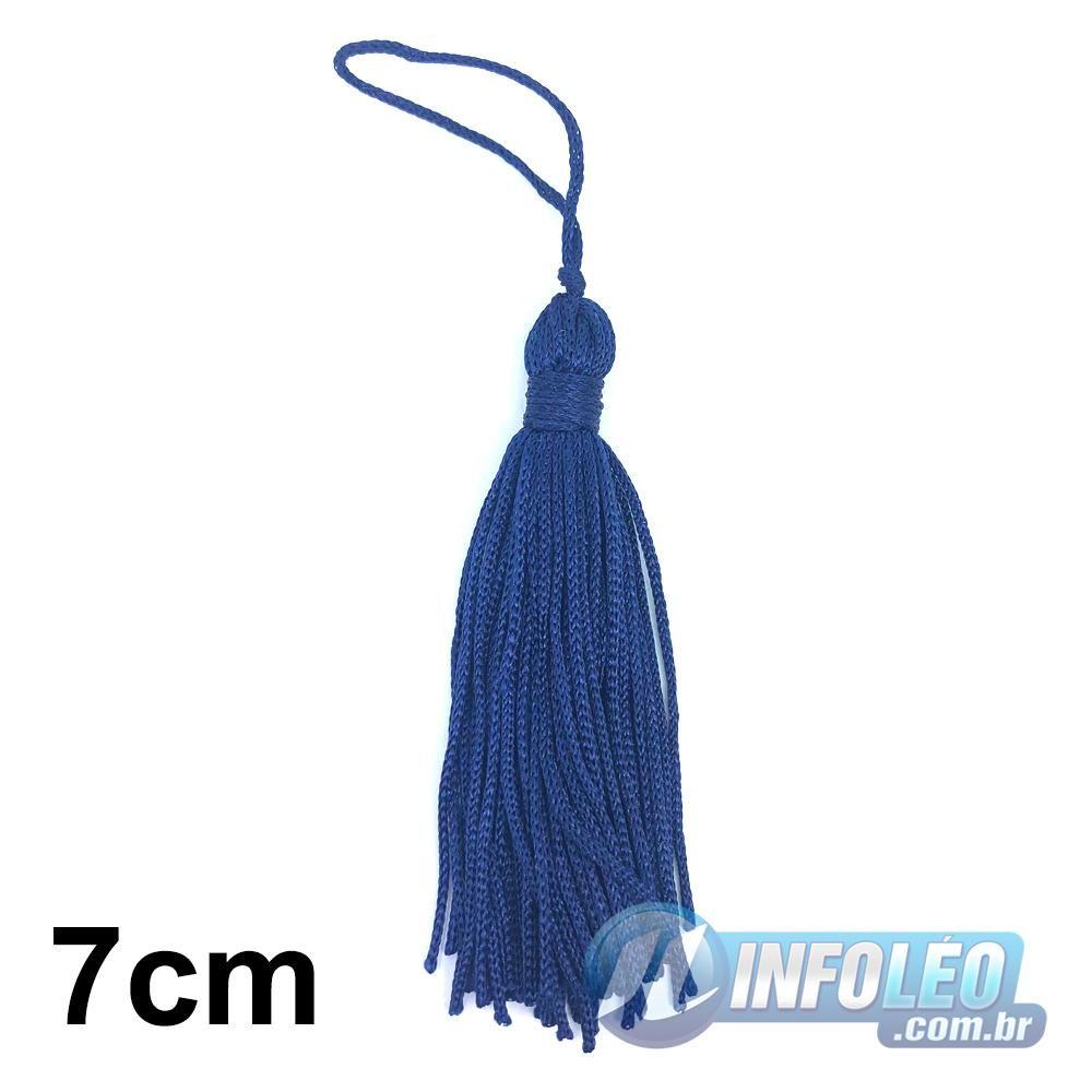 Pingente 7cm Azul Royal Franja de Seda (Tassel) - 10 unidades