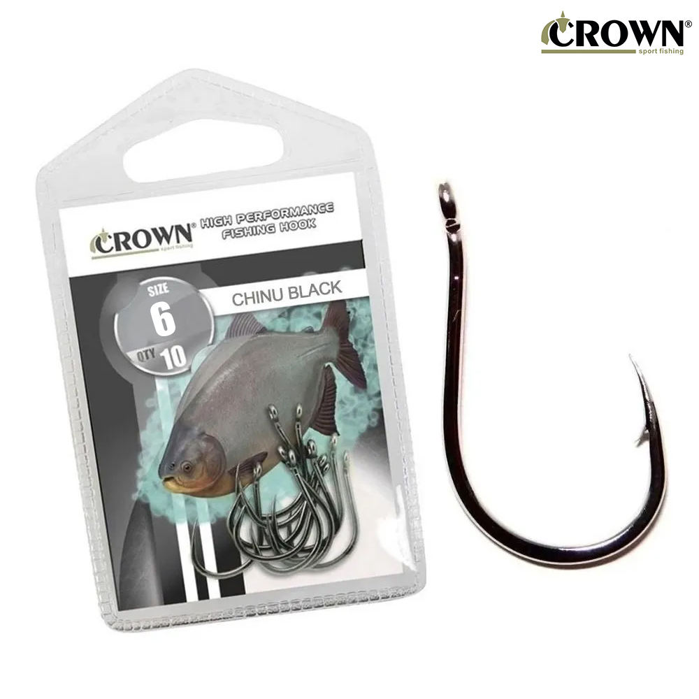 Anzol Crown Chinu Black Nº06 10 Unidades
