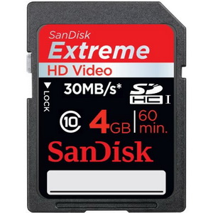 Cartão de Memória Sdhc 4GB Sandisk Extreme Classe 10 30MB/s