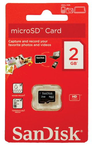 Cartão de Memória Microsd 2GB Sandisk sem adaptador
