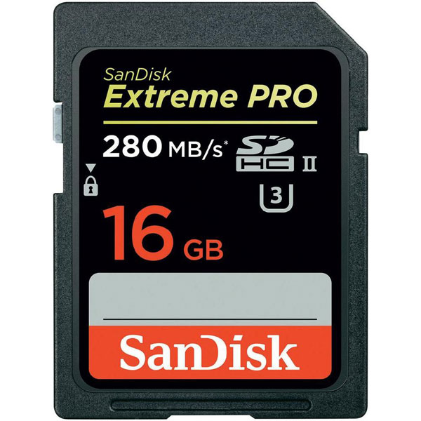 Cartão de Memória SDHC 16GB SanDisk Extreme Pro UHS-II  280MB/s 4k
