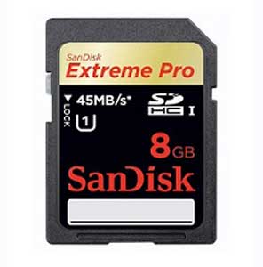 Cartao de Memoria Sandisk SDHC 8GB Extreme Pro 45MB/s