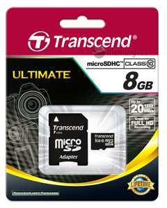 Cartão de Memória Micro SDHC 8GB Transcend Classe 10