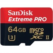 Cartão de memória MicroSDHC SanDisk 64GB Extreme Pro Classe 10 UHS-3 275MB/s 4k
