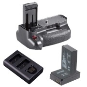 Kit Battery Grip 100DH Para Canon EOS Rebel  SL1 + 2 Baterias LP-E12 + Carregador Duplo