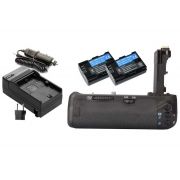 Kit Battery Grip BG-E14 para Canon EOS 70D + 2 Baterias LP-E6 + 1 Carregador