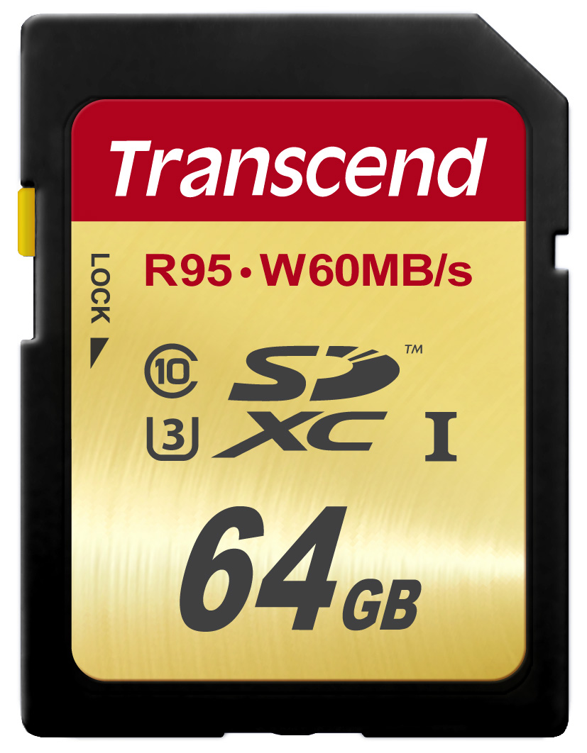 Cartão de Memória SDXC 64GB Transcend Classe 10 Ultimate UHS-1 U3 R95MB/s W60MB/s