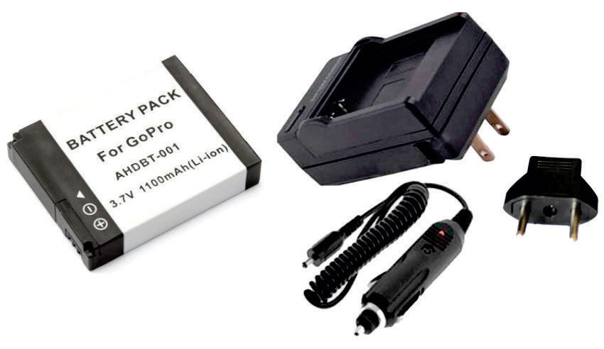 Kit 1 Bateria + carregador AHDBT-001 para câmera e filmadora Go Pro 1 e 2 Gopro HD Hero