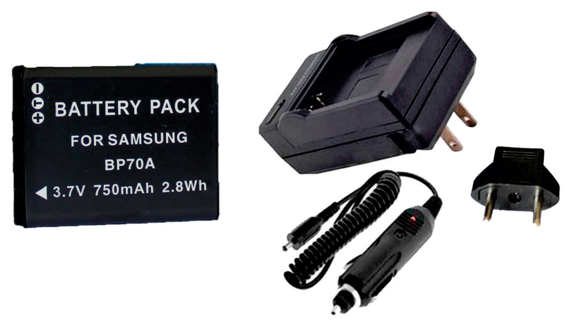 Bateria BP70A + Carregador para Samsung ES65, ES70, PL80, PL100, SL50, SL600, SL630