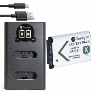Kit 1 Bateria NP-BX1 + Carregador Duplo para câmeras Sony