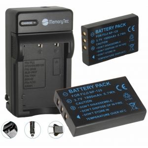 Kit 2 Baterias F NP-120+ Carregador para Fujifilm