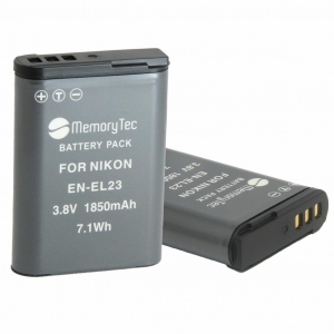 Kit Bateria EN-EL23 + carregador para câmera digital e filmadora Nikon CoolPix P600, S810C
