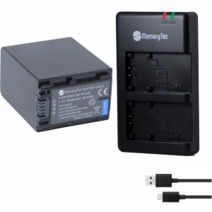 Kit 1 Bateria NP-FV100 + Carregador Duplo para câmeras Sony