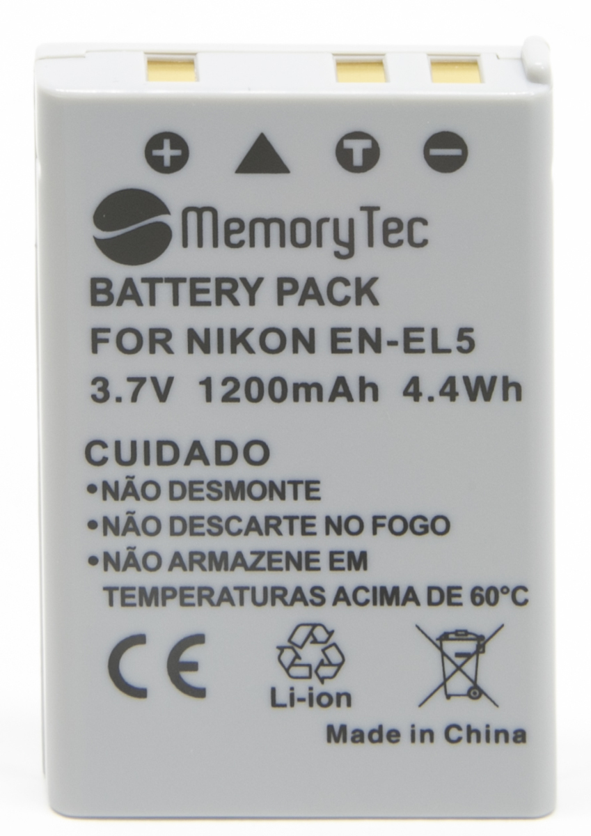 Bateria EN-EL5 para câmera digital e filmadora Nikon Coolpix 3700, 4200, 5200, 5900, 7900, P3, P4, P80, P90, P100, P500, P510