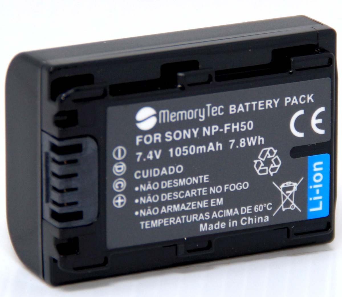 Bateria NP-FH50 para câmera digital e filmadora Sony DCR-DVD106, DCR-DVD208, DCR-DVD306, DCR-HC37, DCR-HC38