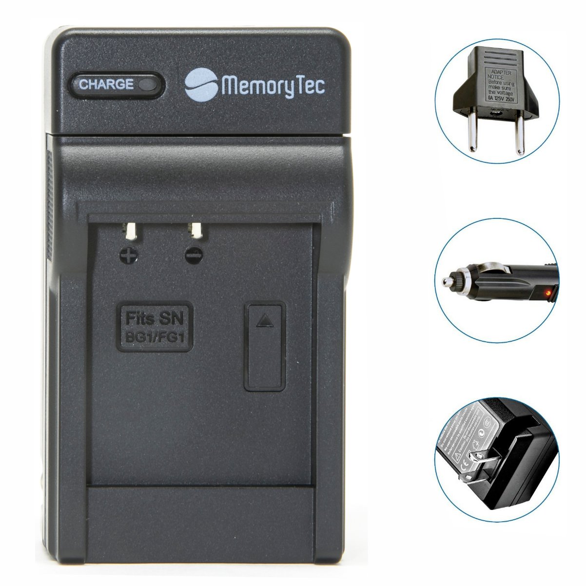 Kit 2 Baterias NP-BG1/FG1 + carregador para câmera digital e filmadora Sony Cyber-shot DSC-H10, DSC-W100, DSC-T20
