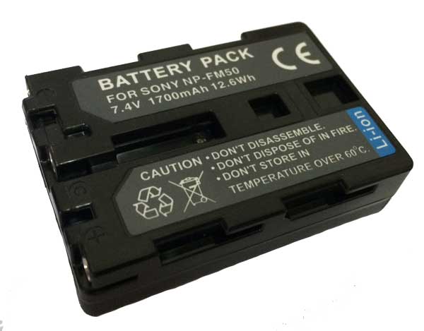 Kit 2 baterias NP-FM50 + carregador para Sony  MVC-CD200 HC14E  PC105 TRV240