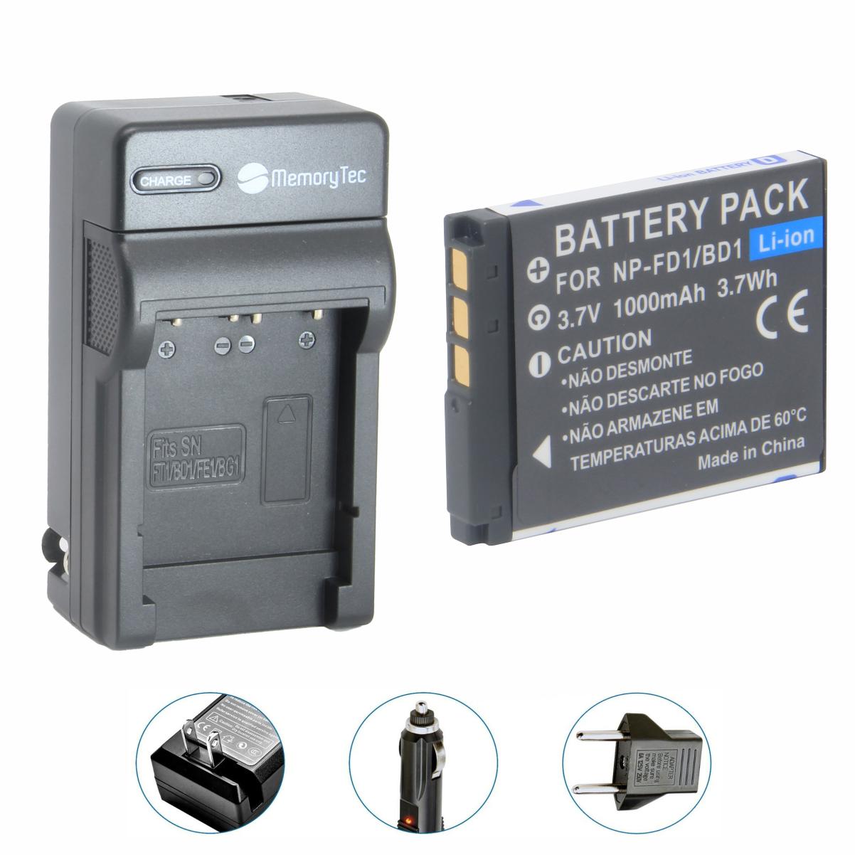 Kit Bateria NP-BD1 FD1 para Sony Cyber-shot DSC-T2, T77, T300, T900