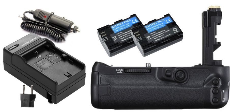 Kit Battery Grip BG-E16 + 2 Baterias LP-E6 + Carregador para câmera Canon EOS 7D Mark II
