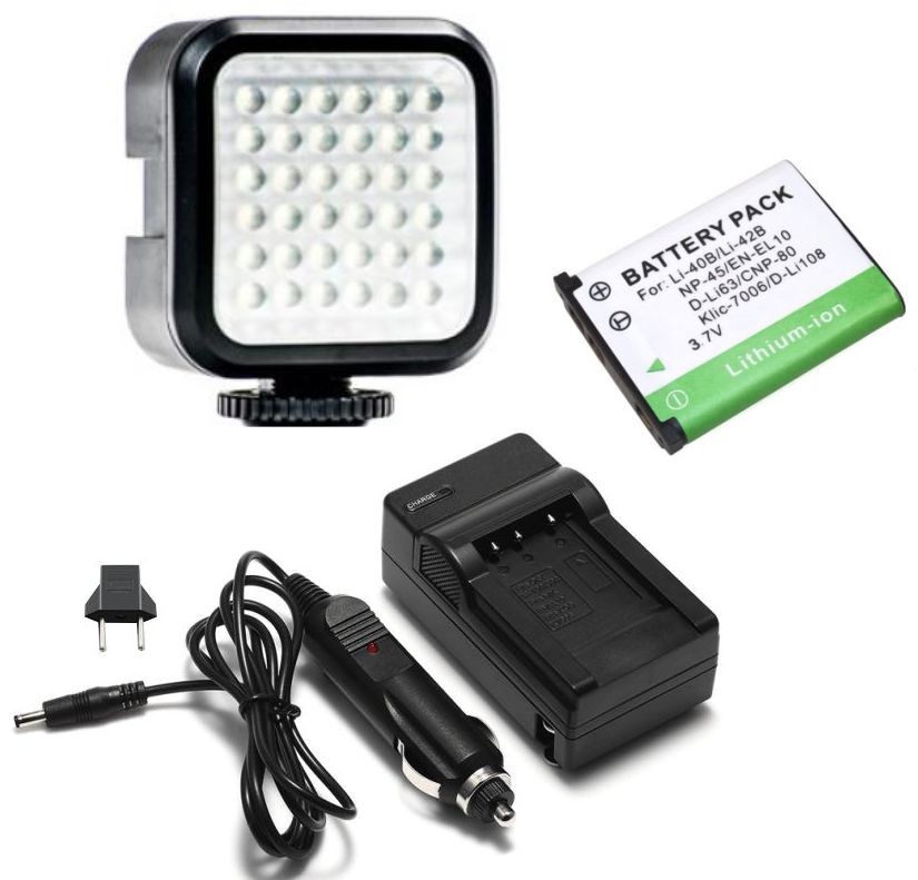 Kit Iluminador de LED Profissional LED-VL009 + Bateria Li-40B + Carregador