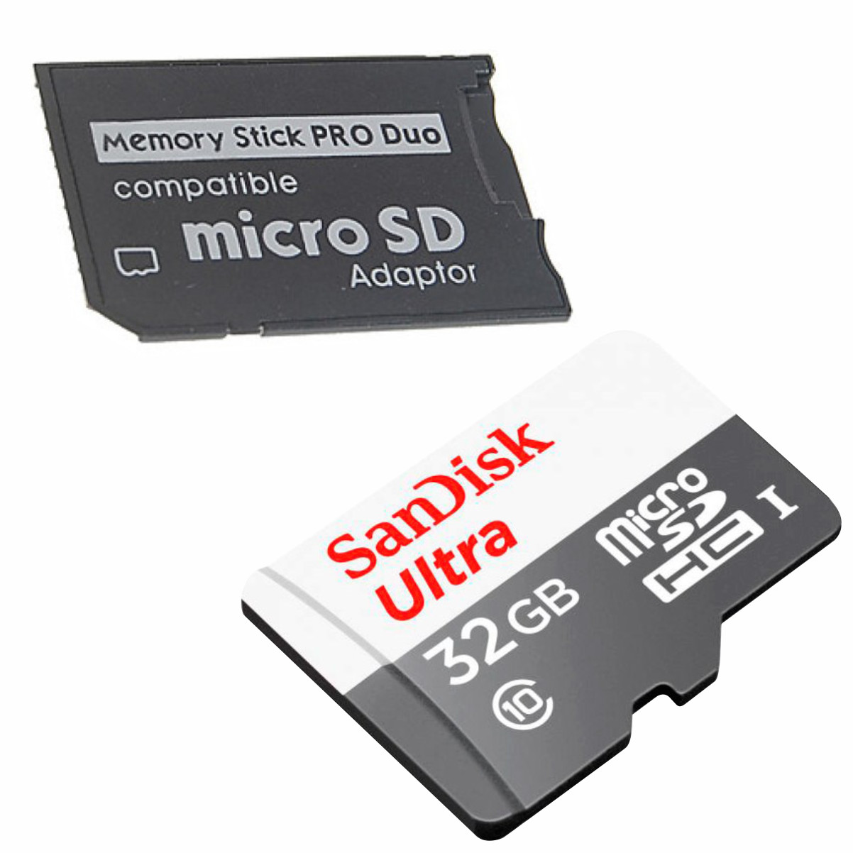 KIT MicroSDHC SanDisk Ultra 32gb + Adaptador Microsd Microsdhc P/ Memorystick Pro Duo