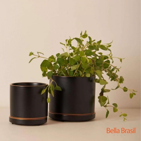 Kit Cachepots Artistiques em Ceramica 2 PCS - Bella Brasil Decor