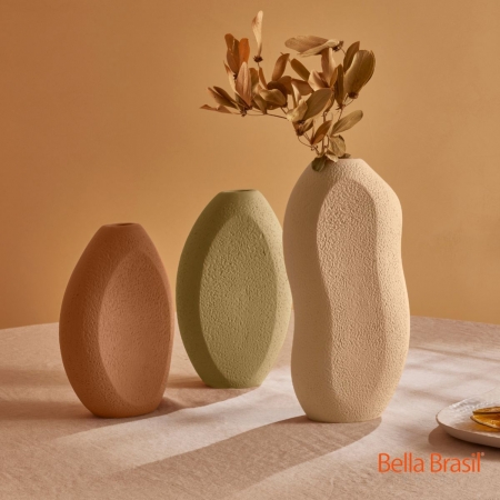 Vaso Toquio em Ceramica para Decoração - Bella Brasil Decor