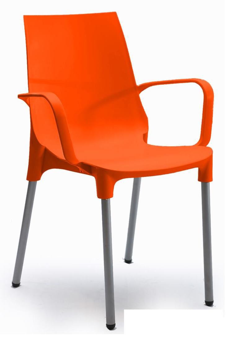 Cadeira PP com Braço Alumínio