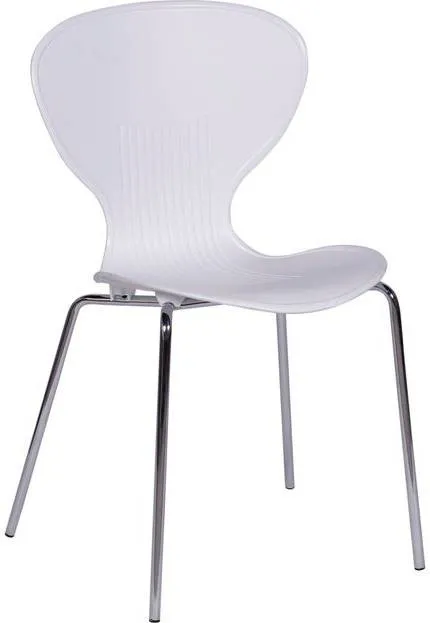 Cadeira Flash Em Polipropileno Com Base Fixa Em Aço Carbono Cromada - Ponta de Estoque