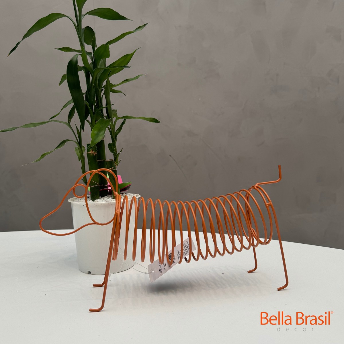 Escultura Cachorro Mike em Metal para Decoração - Bella Brasil Decor