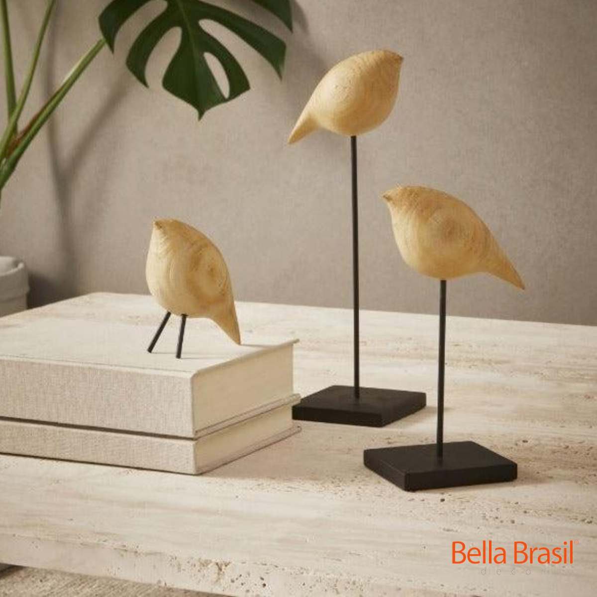 Escultura Passaro Bray em Polirresina 35cm - Bella Brasil Decor