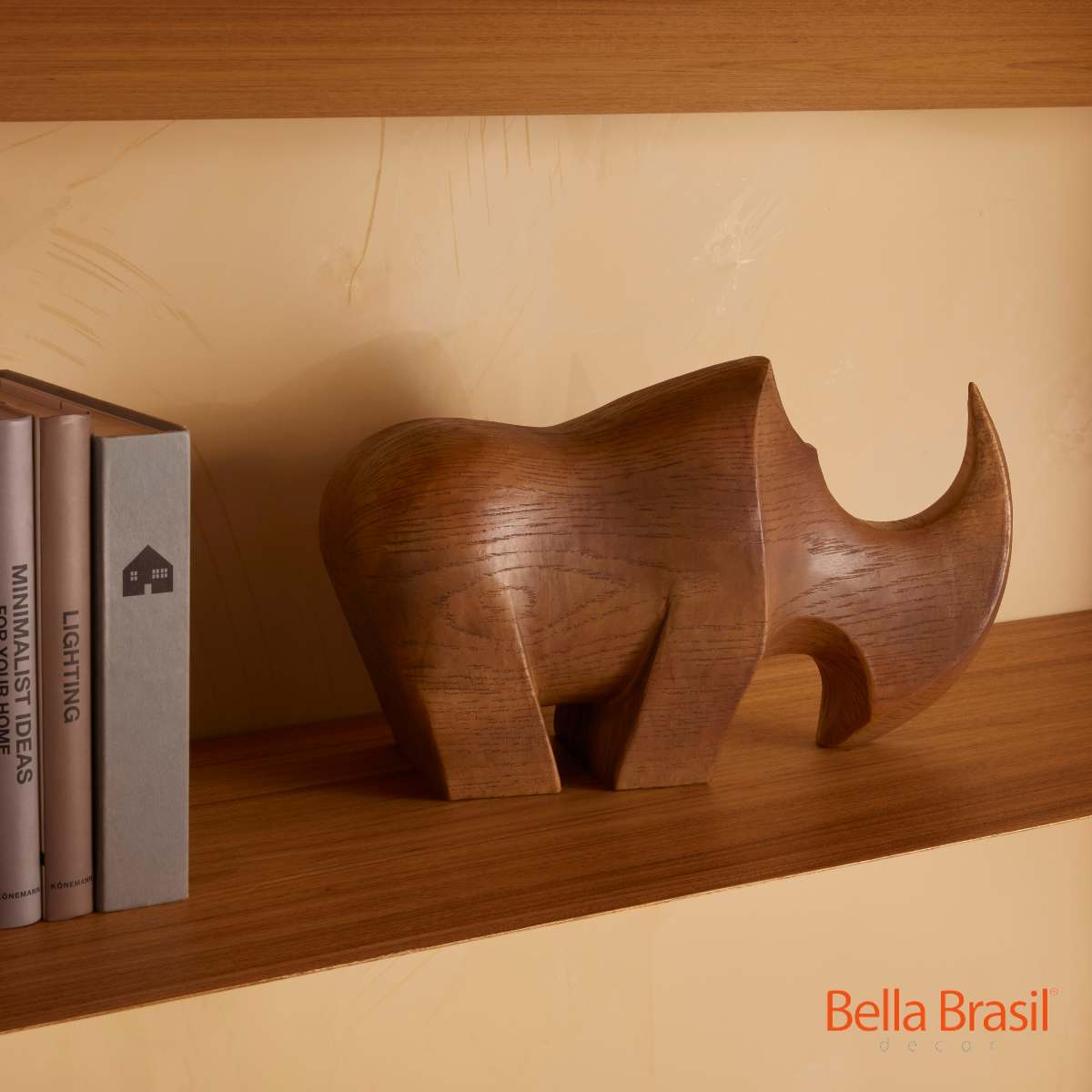 Escultura Pavia Rinoceronte em Polirresina M 19,5X33,5 - Bella Brasil Decor