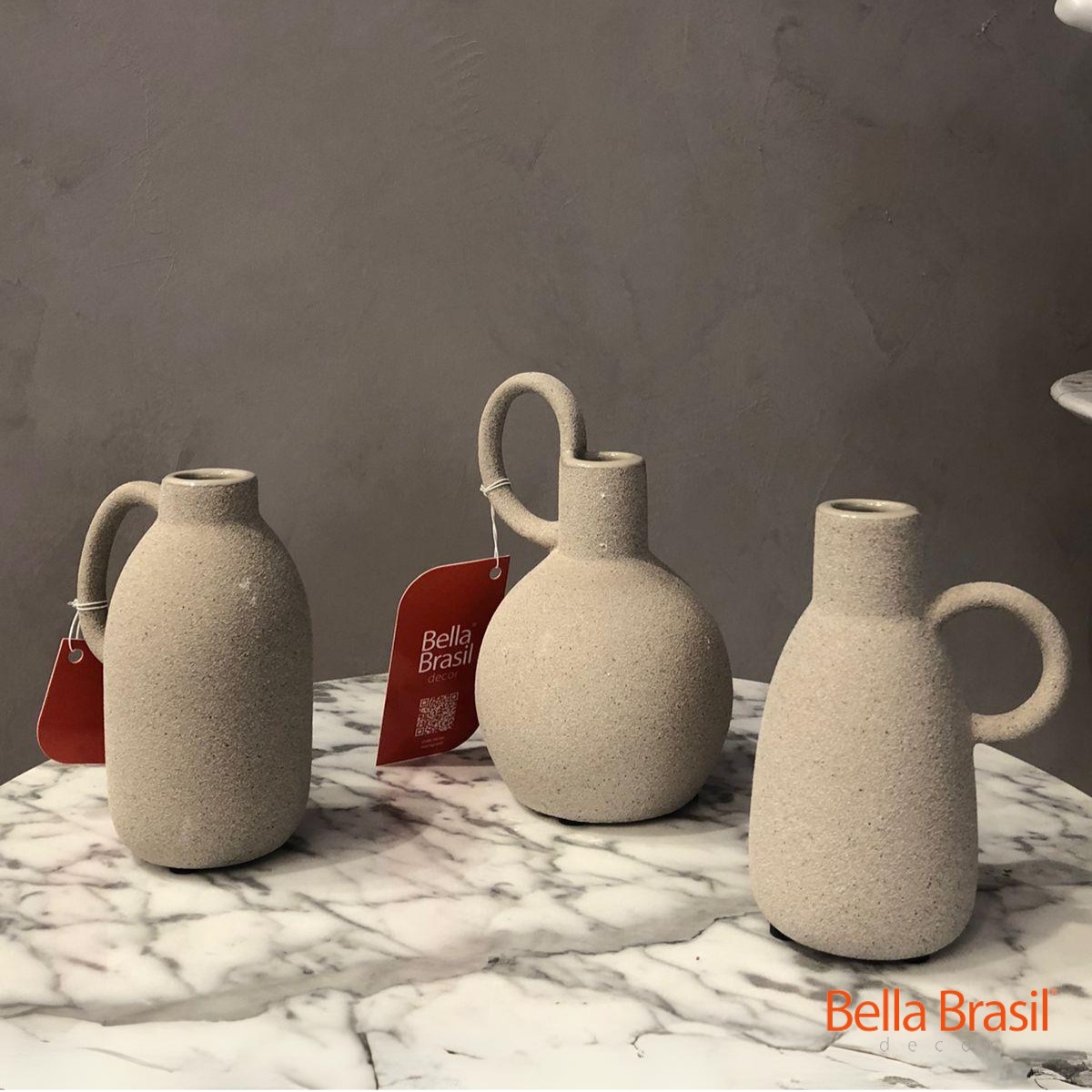 Kit Maestria Minivasos em Ceramica para Decoração - Bella Brasil Decor