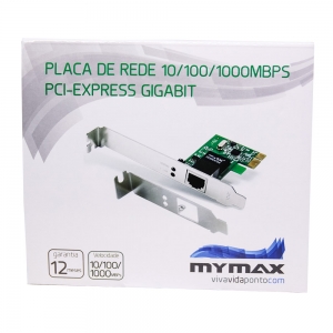 Placa De Rede 10/100/1000Mbps PCI Express Gigabit - Mymax