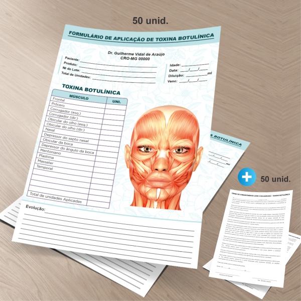 Formulário de Aplicação Toxina Botulínica + Termo de Consentimento - Ref 2114 - Odonto Impress