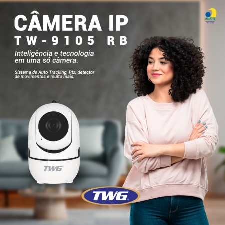 Câmera inteligente Wireless infra IP HD 1.0 megapixel onvif Auto Tracking TWG