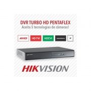 DVR GRAVADOR PENTAFLEX 4 CANAIS TURBO HD  (HDTVI, AHD-M, HDCVI, Analógica e IP 1 canal ) 5 X 1 Hikvision 720p - JS Soluções em Segurança