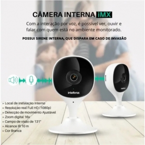 Câmera inteligente Wi-Fi 131° Full HD Intelbras iMX C Alexa e ok Google