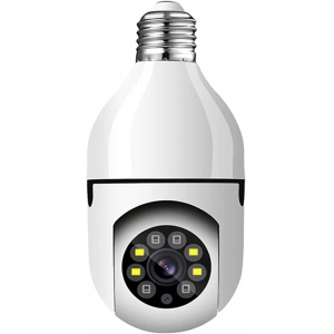 Câmera lampada DB27 inteligente Wireless infra IP Full HD 2.0 Megapixels Holofote, Auto Tracking